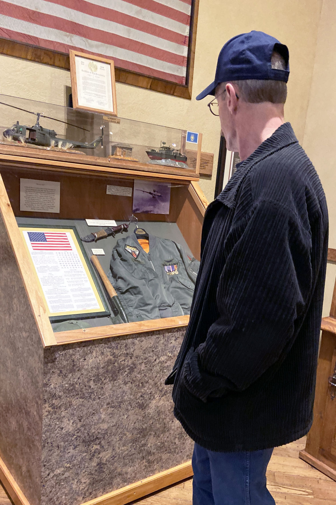 007 Reid Block viewed the military items in the museum at the Keeter Center..jpg